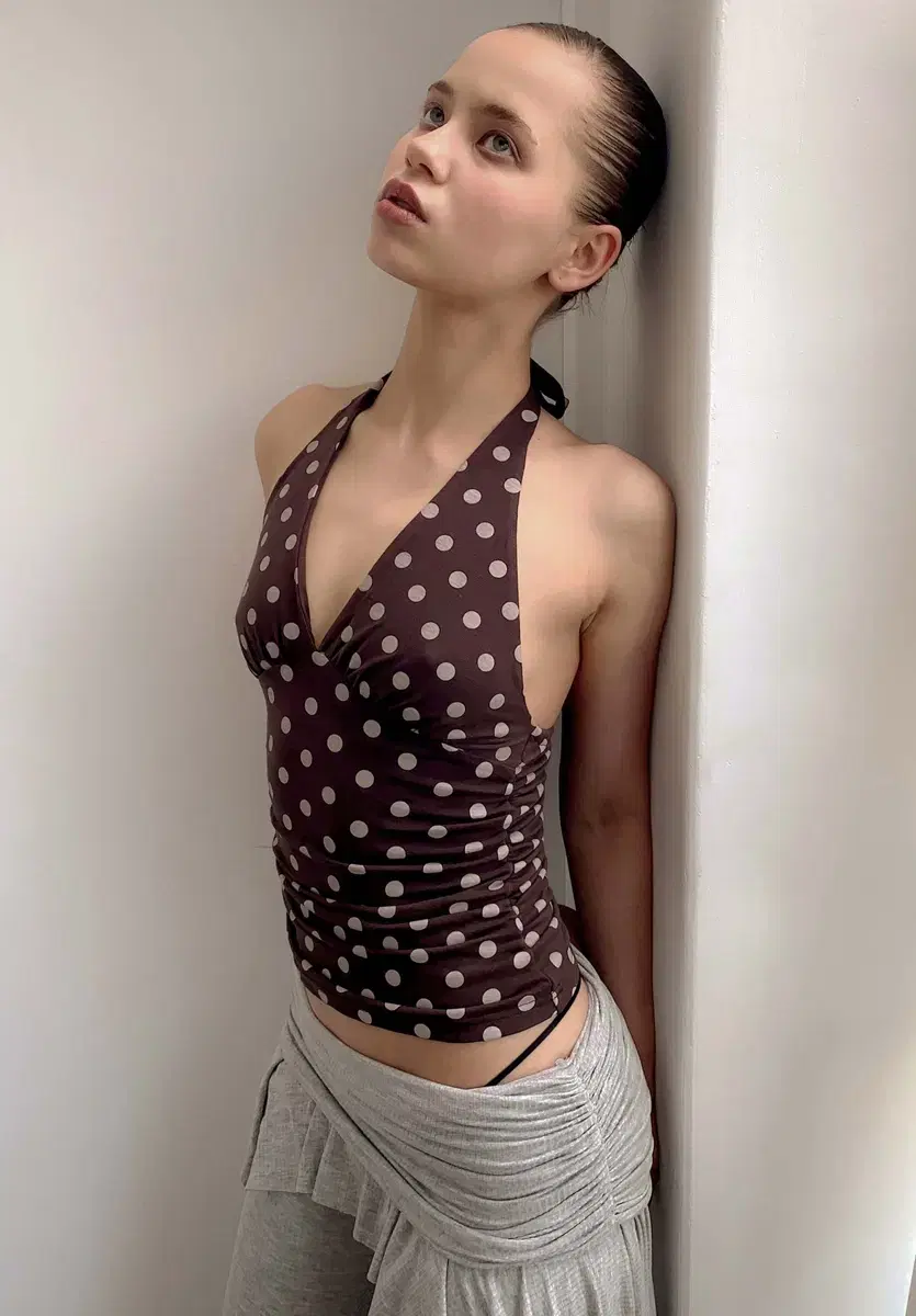 SCULPTOR | 스컬프터 Sculptor Dot Halter Top on Bunjang